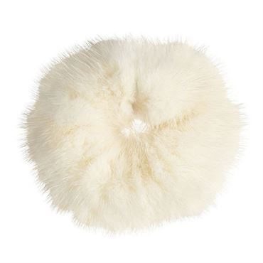 Hair elastic with faux fur - Faux Scrunchie, white