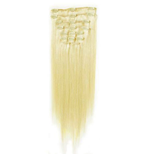 Clip On Hair #60 50 cm Platinum Blonde