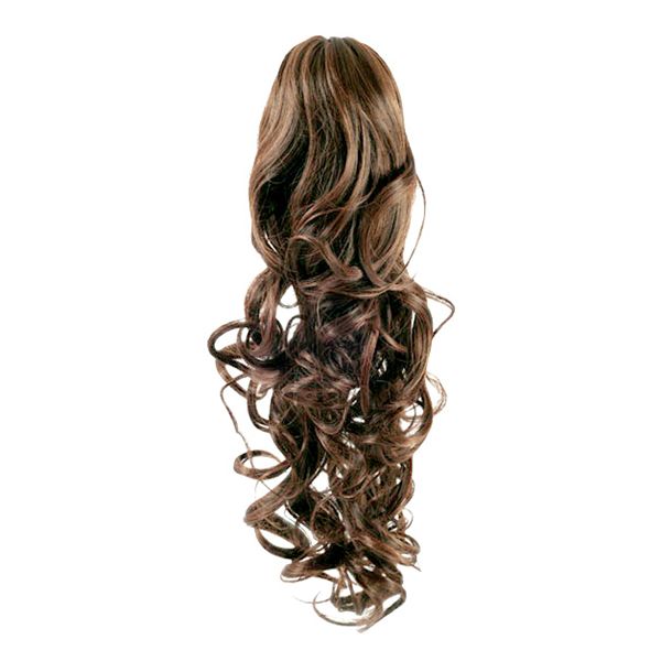 Ponytail Fiber Extensions Curly Light Brown 6#