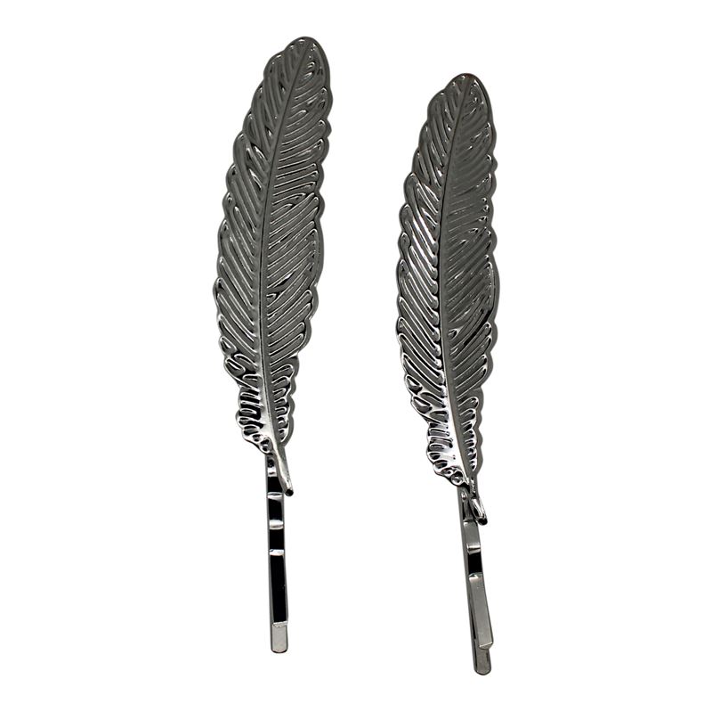 SOHO Feather Hairpin - Silver (2 pieces)