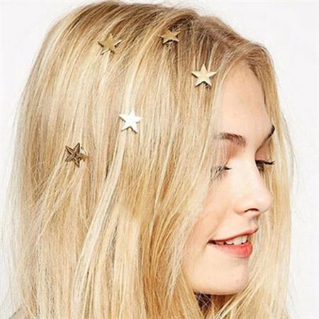 Star Hair spirals in gold - 5 pcs.