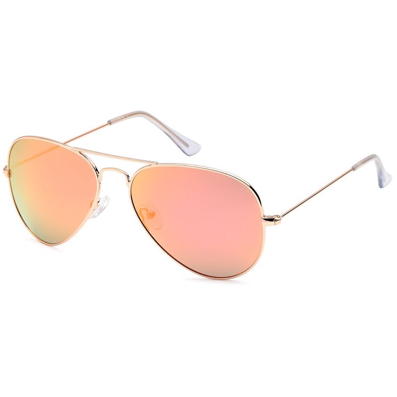 Lux Aviator Pilot Sunglasses - Pink with Gold Frame
