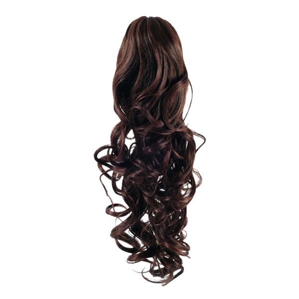 Ponytail Fiber Extensions Curly Brown #4