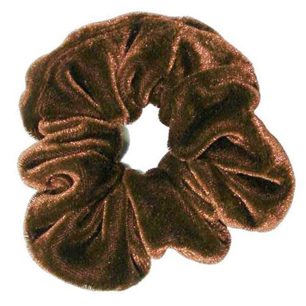 Scrunchie Hair Elastic in Velour - Medium Brown