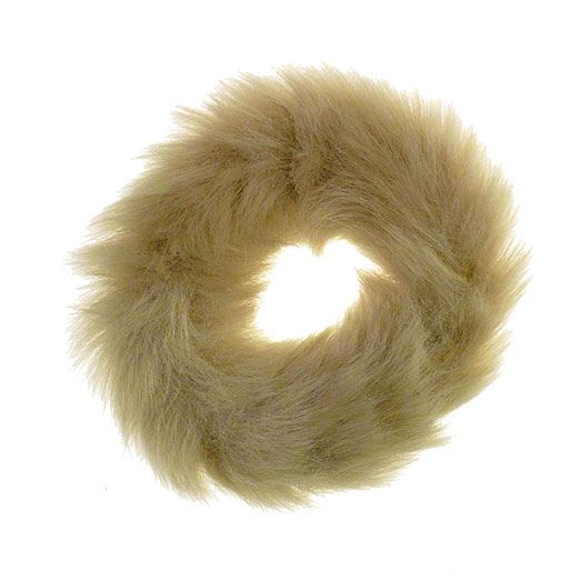 Hair Elastic with Fur - Faux Scrunchie, Natural