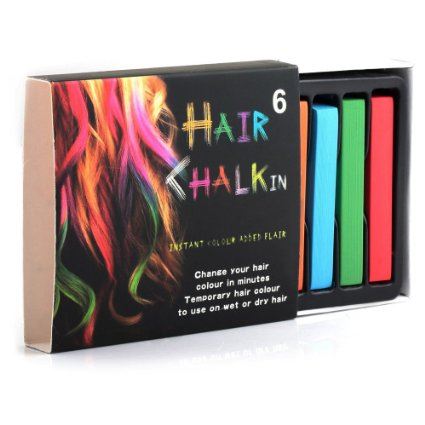 Hair Chalk Package with 6 Hair Chalks / Color Chalks for Hair