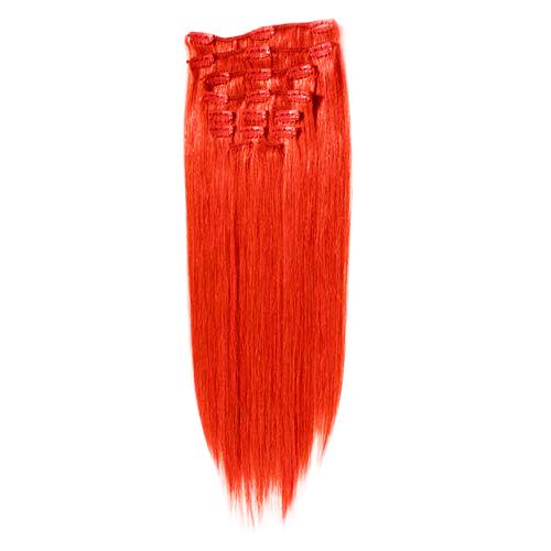 Clip on Hair 50 cm mailbox red