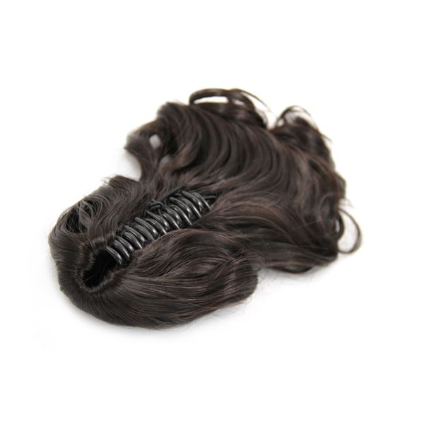 Ponytail ponytail with hair clamp, curly - dark brown #2