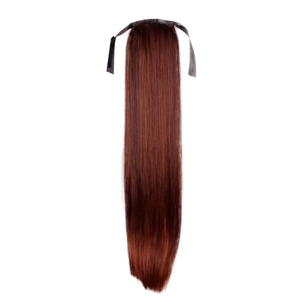 Ponytail Fiber Extensions Red Straight Color 33#