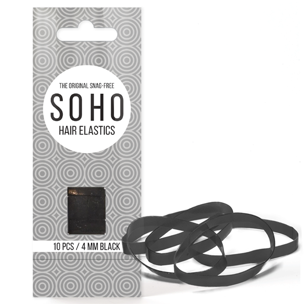 SOHO Snag-Free Hair Ties, Black - 10 pcs