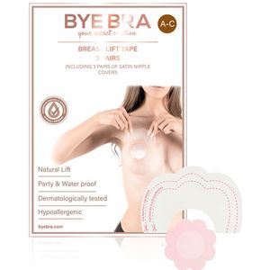 Bye Bra Push-Up Breast Tape Size A-C + Satin Nipple Covers