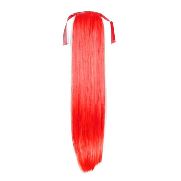Ponytail Fiber Extensions Straight Total Red