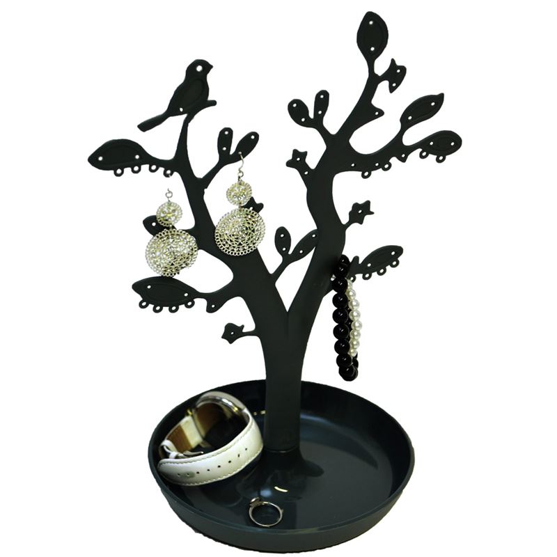 Jewelry tree with leaves - black (CTN005)