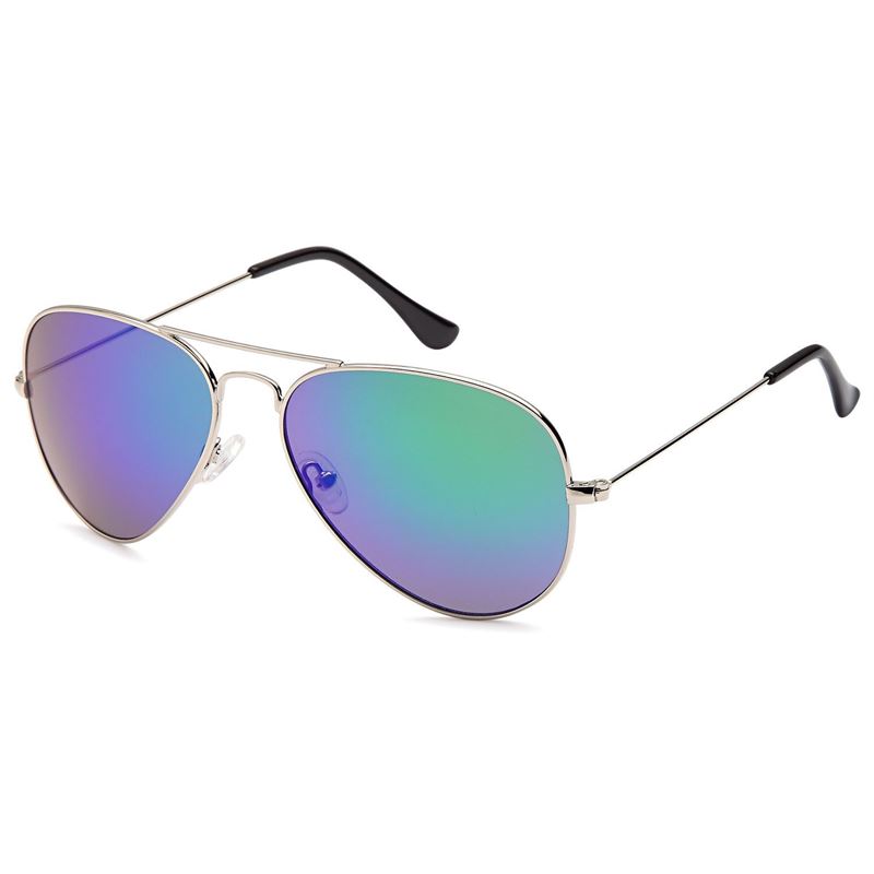 Lux Aviator Oil Pilot Sunglasses - Mirrored Lenses with Color Gradient
