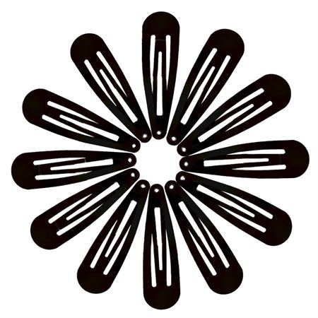 Click Snap Hairpins in Black, Classic Design - 12 pcs