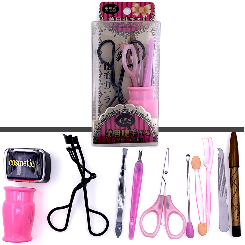 Beauty 10 Sets | Eyelash Curler, Dual Sharpener, Eyeliner, Nail Scissors, Nail Tools, etc.