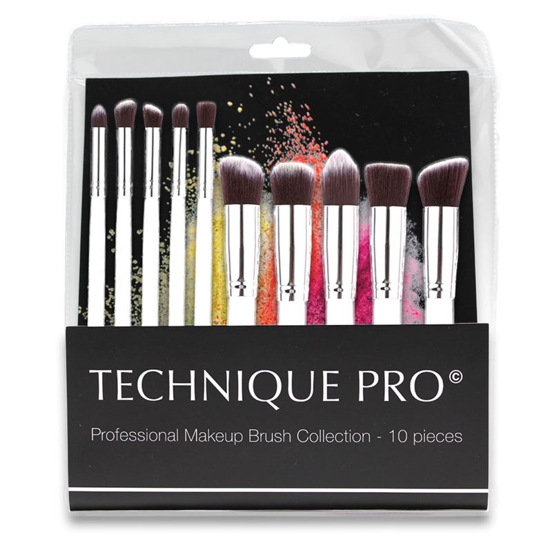 Technique PRO Makeup Brushes, Silver Edition - Set of 10