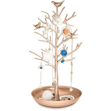 Vintage Jewelry Tree with 3 Birds (Bronze)